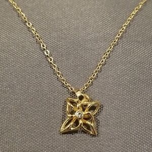 💕TED BAKER💕 Gold Chryssa Crystal Breeze Mini Pendant Necklace NWT